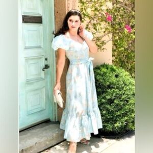 LoveShackFancy Blue Ruffled Tiered Sundress NWT size 14